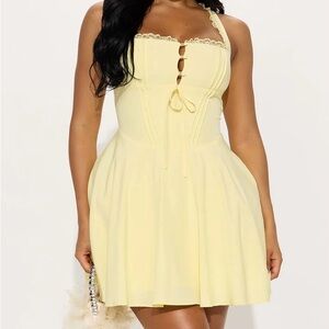 Fashion Nova Truly Yours Corset Mini Dress - Butter Yellow